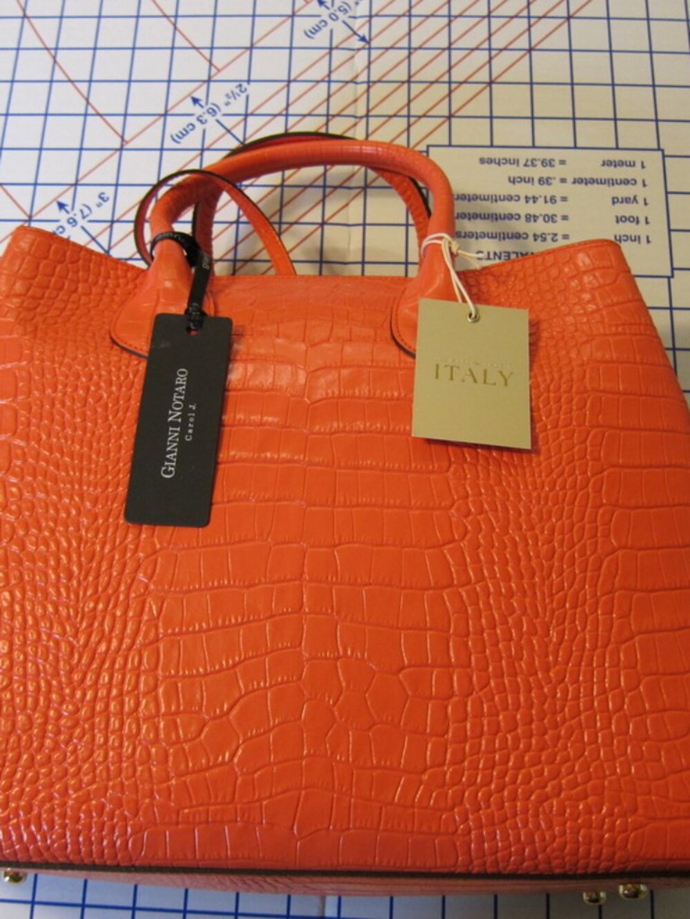 Gianni Notaro by Carol J. Leather Coral Satchel Alligator embossed Bag